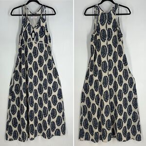 IZZY & LOLA Tropical Palm Leaf Print Maxi Dress Sz S